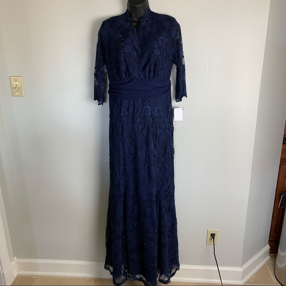 Lace, navy blue, mother of the bride dress size 0